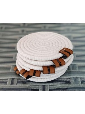 Adet Hasır Bardak Altlığı Çay Kahve Fincan Altlığı Krem