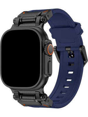 Dexmon Apple Watch 11 10 46MM 9 8 7 6 Se Ultra Uyumlu 49-46-45-44-42MM Metal Pimli Tokalı Premium Silikon Kordon – Dayanıklı Spor Rubber Kayış