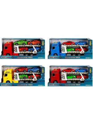 Sunman Oyuncak Maxx Wheels Sesli ve Işıklı Transporter 2 Katlı 4 Araçlı 44 Cm. 1:24  S02002326