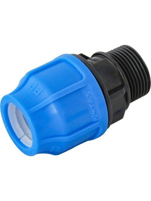 Poelsan 50-1 1/2 Pe Erkek Adaptör Mavi