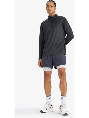 DeFacto Slim Fit Dar Kesim Sporcu İçi Taytlı Kısa Paça Şort E9365AX25AU