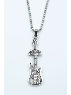 IDR Avenged Sevenfold Elektro Gitar Gümüş Kaplama Örme Zincir Kolye
