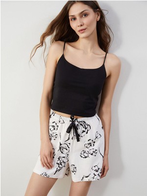 LC Waikiki Artı Yeni Sezon Beli Lastikli Baskılı Kadın Şort Pijama ALTI_8684685506945
