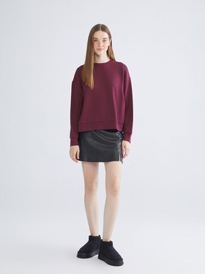 LC Waikiki Peak Yeni Sezon Dar Fit Yırtmaçlı Deri Görünümlü ETEK_8684686984704