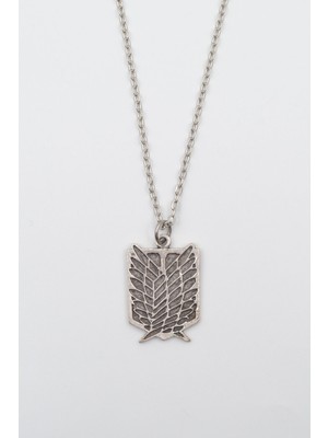 IDR Attack On Titan Anime Gümüş Kaplama Düz Zincir Kolye