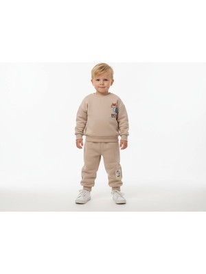 Gigi Giyim Hayvan Baskılı Üç Ip Erkek Çocuk Takım