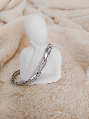 Zirkon Taşlı 2'li Burgu Bileklik