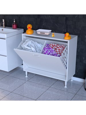 modilayn Söke Kirli Sepetli, Ayaklı, Çok Amaçlı Banyo Dolabı (14 Farklı Genişlik Seçeneği)