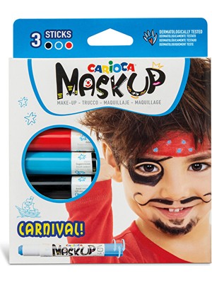 4 Adet   Carioca Yüz Boyası 6g 3 Renk Carnival