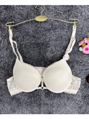 Intive Lingerie Günlük Kullanım Full Push-Up Yanları Dantelli Önü Halka Detaylı Sütyen