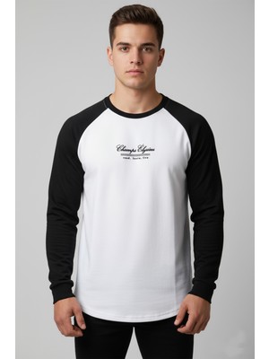 Deepsea Erkek Gri Fitilli Şardonlu Sweatshirt - Pamuklu, Likralı, Rahat Kalıp Sweatshirt 2601510