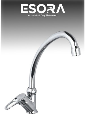 Krom Mermerden Tek Su Çıkışlı Lavabo Bataryası