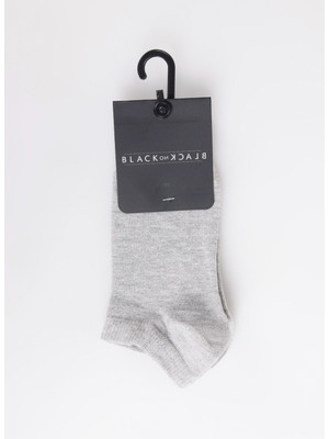 Black On Black Gri Melanj Kadın Patik Çorap K_patik