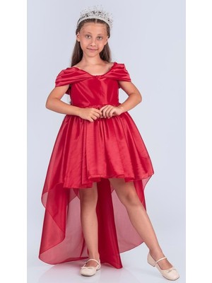 Mnk Baby & Kids Kız Çocuk Düşük Omuz Detaylı Işıltılı Prenses Elbisesi M00760