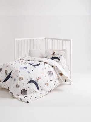 Özdilek Cute Space Bebek Nevresim Takımı – %100 Pamuk, Nefes Alabilir, Uzay Desenli