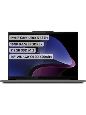 Yoga Slim 7 | Intel Ultra 5 125H | 16GB Ddr5 Ram | 512GB SSD | Integrated Intel Arc Graphics | 14" Wuxga (1920X1200) OLED 400NITS Glossy, 100% Dcı-P3, 60Hz, | W11 | 83CV007YTR
