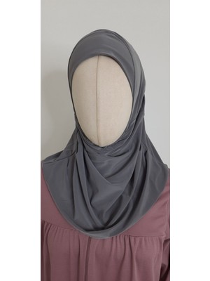 Erasra Class Kız Çocuk Pratik Başörtüsü 4-10 Yaş Arası Uyumlu Gri Renk