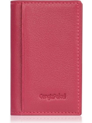 Cengiz Pakel Erkek Hakiki Deri Kartlık 2305 - Fuşya