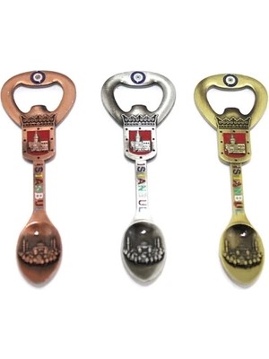 Ronanna Istanbul Temalı Metal Magnet ve Açacak Kaşık Tasarımlı