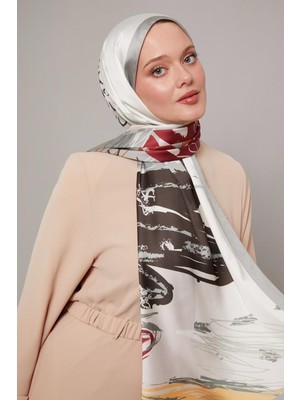 Lêvi D'or Mint Yeşili Fırçalı Desen Twill Şal