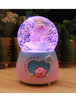 Capybara Kapibara  Kar Motorlu, Işıklı ve Müzikli Mega Boy Kar Küresi-A