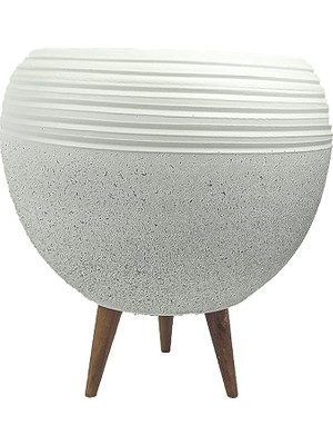 Tasarımı Ev Dekorasyon Beyaz Granit Küp Saksı Saksılık Salon Çiçeklik Büyük Boy 3 Ayaklı