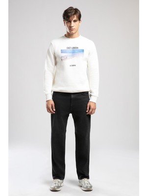 Lee Cooper Baggy Normal-Yüksek Bel Bol Düz Kesim Düz Paça Siyah Erkek Jean Pantolon