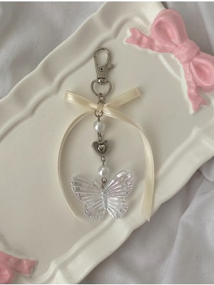 Büyük Hologramlı Kelebek Y2K Fairycore Çanta Süsü Çanta Charmı Anahtarlık