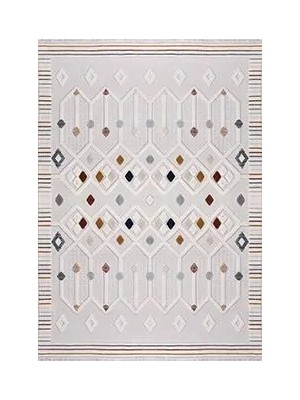 Aren Halı Bejar Geometrik Multi Polyester Pamuk Tabanlı Makine Halısı