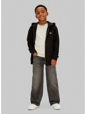 Calvin Klein Nakışlı Erkek Çocuk Siyah Sweatshırt IB0IB02213BEH