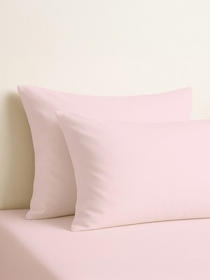 PureText | Purecomfort | %100 Doğal Pamuk 2'li Yastık Kılıfı Seti | Toz Pembe