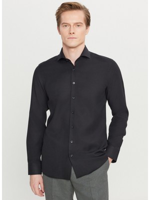 Altınyıldız Classics Tailored Fit Italyan Yaka Siyah Erkek Gömlek ACE020261606_SYH