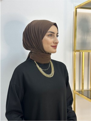 Erasra Class Ithal Kumaş Çıtçıtlı Hazır Şal Iki Sekılde Kullanılır Kahve