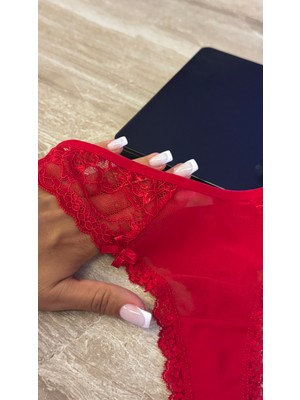 Kadın iç Giyim Tanga Külot Dantelli-Tül Model
