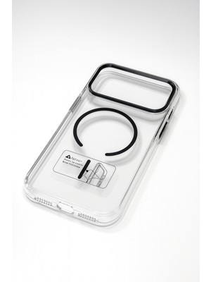 iPhone 17 Pro Magsafe Destekli Krom Çerçeveli Şeffaf Sert Koruma Kılıf - Loop