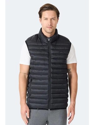 Slazenger Helıx Erkek Fermuar Cepli Siyah Yelek