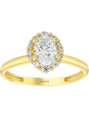 Assos Pırlanta Taşlı Altın Yüzük - 14K