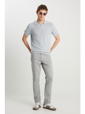 Wrangler W12S004035 Texas Slim Açık Gri Erkek Kot Pantolon