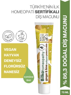 Homeopati Diş Macunu Zencefil & Limonlu