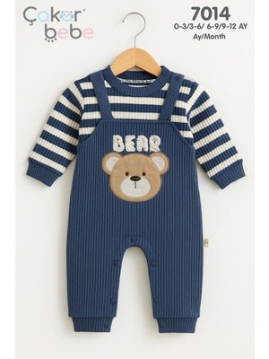 Gültekin Bebe Çakar Bebe 3-12 Aylık Çizgili Erkek TULUM-7014145 - Mavi