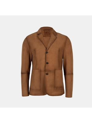 Desa Erkek Taba Yakalı Süet Deri Blazer Ceket