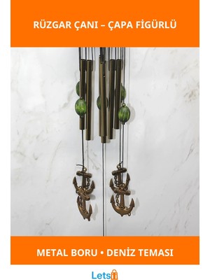 Letsii Metal Rüzgar Çanı Deniz Temalı Dekorasyon Aksesuvarı