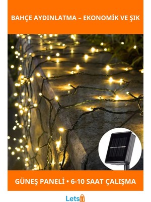 Letsii Solar Su Geçirmez Siyah Kablo Bahçe Aydınlatması