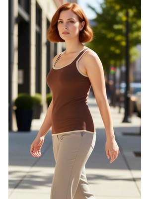PayBuy Kadın Kare Yaka Bodycon Ince Triko Bluz Kalın Askılı Günlük Kullanım Için Ideal
