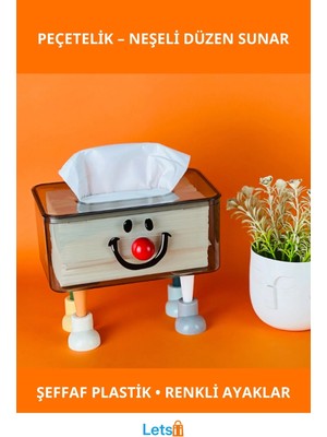 Letsii Sevimli Tasarımlı Renkli Plastik Peçetelik