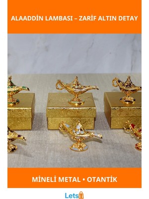 Letsii Mineli Metal Alaaddin Lambası Şık Otantik Vintage Hediyelik