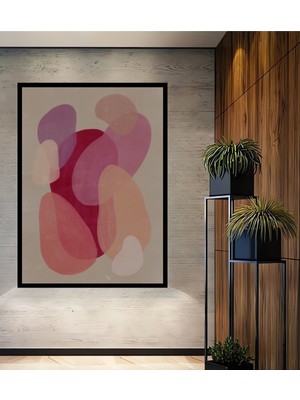 Teona Ahşap Dekoratif Ahşap Dikdörtgen Tablo Renkli Soyut Dokusalsan Çerçeve Görünümlü