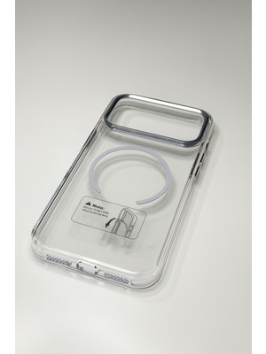 iPhone 17 Pro Magsafe Destekli Krom Çerçeveli Şeffaf Sert Koruma Kılıf - Loop