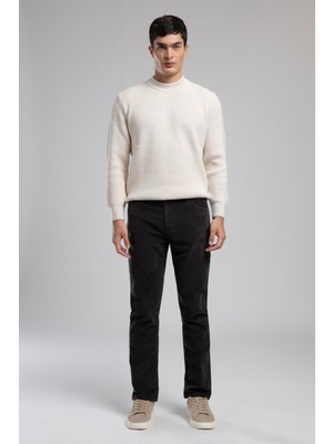 Lee Cooper Ricky Erkek Hıgh Rıse Straıght Rahat Kesim Yüksek Bel Kadife Pantolon Düz Paça Gri