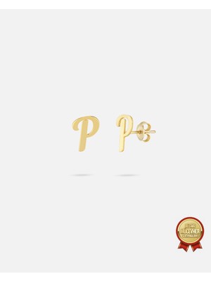 14 Ayar Altın Harfli Küpe